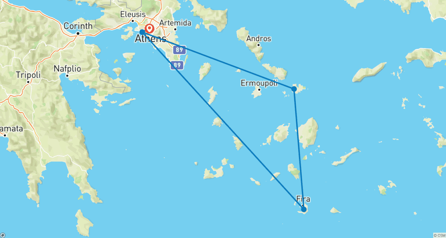 Athens, Mykonos & Santorini Tour