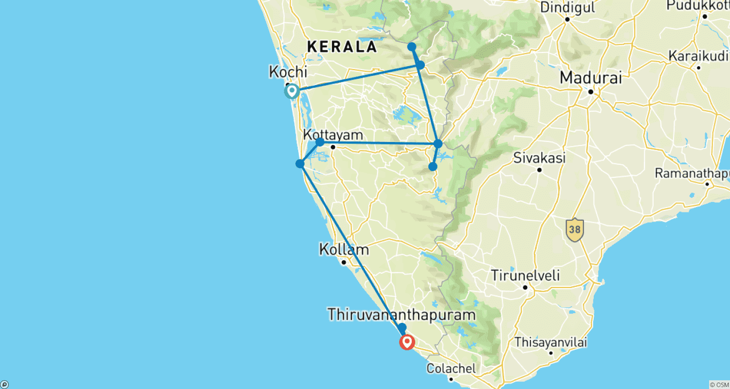 Southern India Tour with Beaches & Houseboat Experience