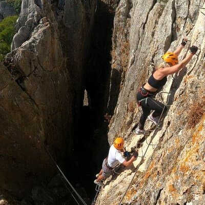 From Estepona: Guided Via Ferrata Adventure in Benalauría