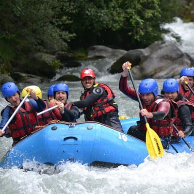 Rafting at the foot of Mont Blanc in Chamonix