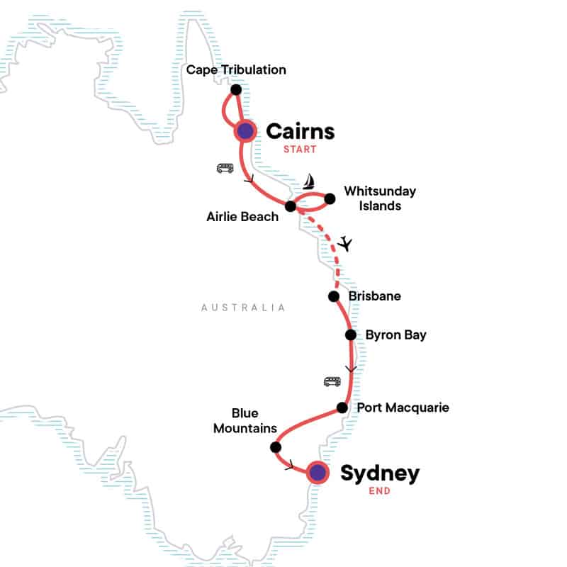 Best of Australia Tour map G Adventures