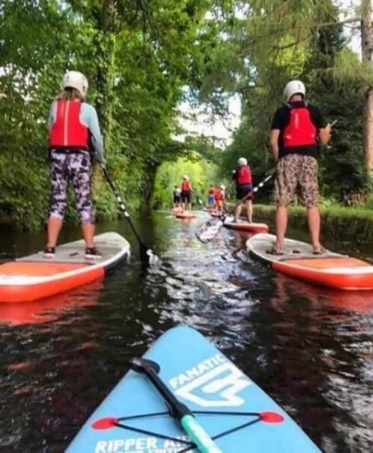 Paddleboarding on the Llangollen canal