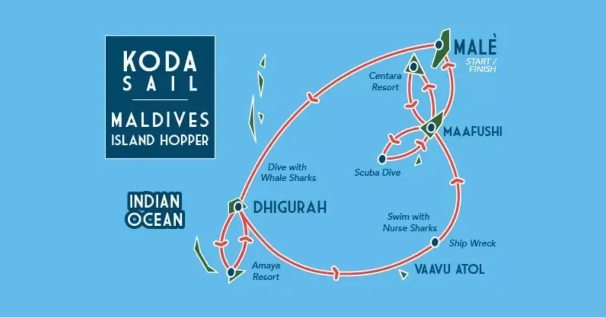 The Koda Sail Maldives Island Hopper map