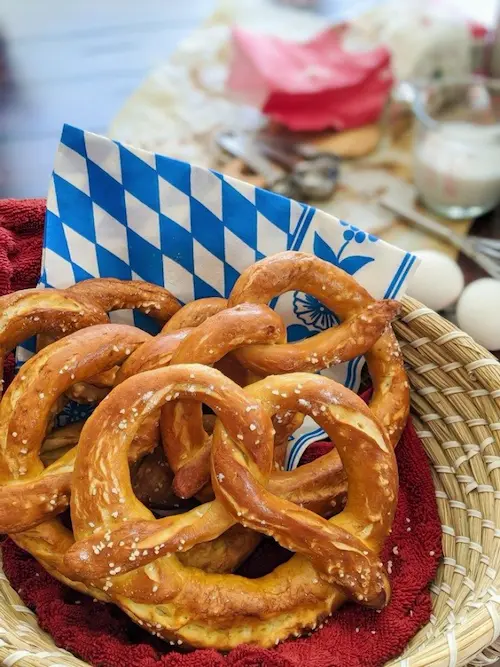 Pretzels are a beloved snack at Oktoberfest, enjoyed by locals and visitors alike for their crispy texture, savory taste, and traditional Bavarian heritage.