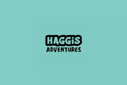 The official Haggis Adventures logo