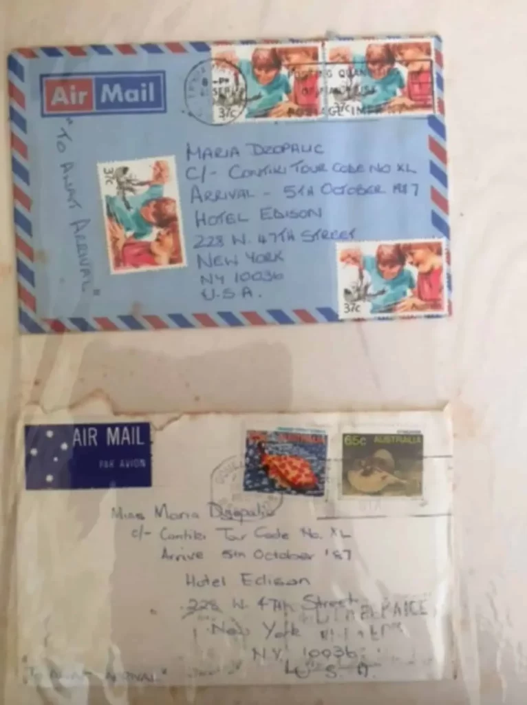 contiki tour 1980 post letter