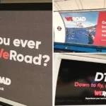 Multiple images of the recent WeRoad OOH advertising campaign in London