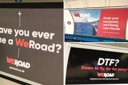 Multiple images of the recent WeRoad OOH advertising campaign in London